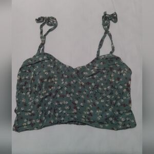 Floral Green Crop Top